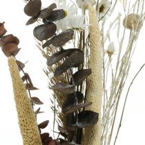 Džiovintų gėlių puokštė su eukalipto baltumo DIY dėžute H30-35cm