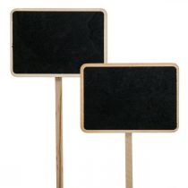 Augalų kamščiai mediniai įkišami ženklai mini kreida lenta 8,5×6cm 6vnt