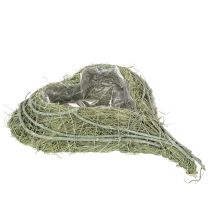 daiktų Širdies formos dubuo iš natūralios žolės su sodinimo folija, 38 cm