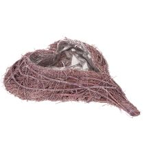 daiktų Širdelės formos dubuo iš šakelių su folijos įdėklu, 37 cm