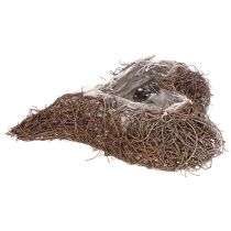 daiktų Širdies formos vazonas iš šakelių su folija, 20 cm, 2 vnt.