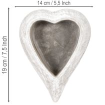 daiktų Dekoratyvinis širdies formos dubuo, pilkas; mažas širdies formos vazonas, 19 cm