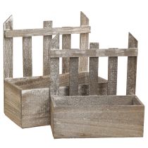 daiktų Planter Medinė mini gėlių dėžutė L22/25cm 2 vnt. rinkinys
