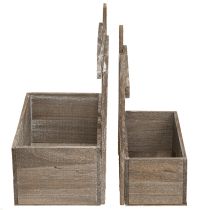 daiktų Planter Medinė mini gėlių dėžutė L22/25cm 2 vnt. rinkinys