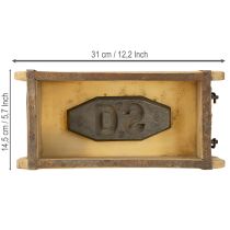 daiktų Medinis vazonas, plytos formos, perdirbta mediena, 32 × 15 × 10 cm