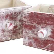 Augalų dėžutė nuskuręs prašmatnus dekoratyvinis stalčius raudonas baltas rinkinys iš 2