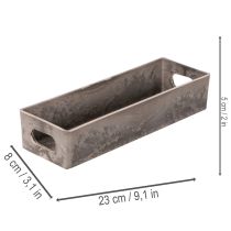 daiktų Kompaktiškas stačiakampis padėklas, universalus dekoravimui ir sodinimui, 23 cm