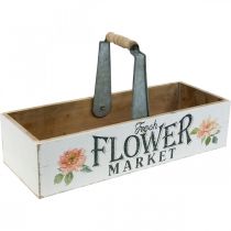daiktų Dėžutė augalams, gėlių puošmena, medinė dėžutė sodinimui, nostalgiška gėlių dėžutė 41,5×16 cm