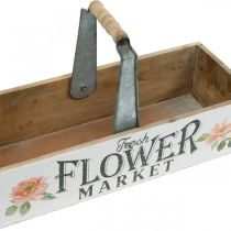 daiktų Dėžutė augalams, gėlių puošmena, medinė dėžutė sodinimui, nostalgiška gėlių dėžutė 41,5×16 cm