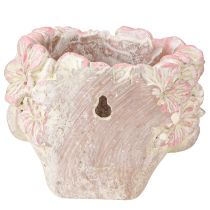 daiktų Gėlių vazonas su augalų galvute, skirtas pakabinti betoną, atrodo rožinis H13 cm