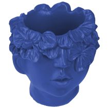 daiktų Plant Head Polyresin Bust Planter Mėlyna 13,5×13×14cm