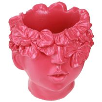 daiktų Plant Head Polyresin Bust Planter Rožinė 13,5×13×14cm