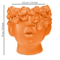 daiktų Augalų galvutė Planter Bust Augalų vazonas Oranžinis 13,5 × 13 × 14 cm