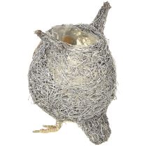 daiktų Augalų krepšelis pelėda vijoklis baltai nusausintas Ø14cm