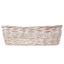 daiktų Vazonas-krepšelis su folijos įdėklu, ovalus, baltas, 37 cm