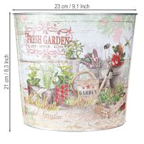daiktų Apvalus metalinis sodintuvas/gėlių vazonas Fresh Garden H21cm