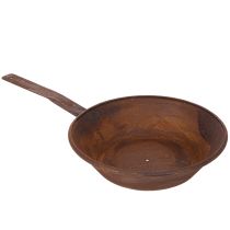 daiktų Sodinimui skirtas padėklas, rūdžių spalvos keptuvė su rankena, metalinis vazonas, Ø31cm