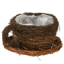 daiktų Augalų dubuo-puodelis, šiaudinis, natūralios rudos spalvos, Ø20 cm