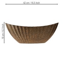 daiktų Gėlių vazonas su grioveliais, ovalus, antracito spalvos, aukso spalvos, 41,5 × 16 × 16 cm