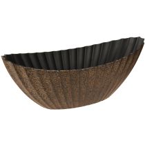 daiktų Gėlių vazonas su grioveliais, ovalus, antracito spalvos, aukso spalvos, 36 cm