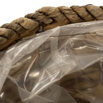 daiktų Sodinimo puodelis su lėkštute, mažas šiaudinis sodinimo krepšelis, Ø17cm, aukštis13cm