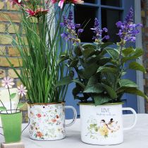 daiktų Emalinis sodinimo puodelis, puodelis sodinimui su posakiu, Ø11cm