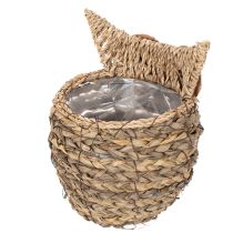 daiktų Rankomis pintas pelėdos formos krepšelis palangei, 18 cm
