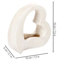 daiktų Širdies formos dekoracija sodinimui ir gėlių kompozicijoms, atviras dizainas, moderni širdies forma, 19 cm