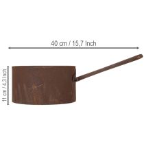 daiktų Metalinis augalų vazonas, sodintuvas, rūdžių spalvos keptuvė, dekoratyvinis elementas, Ø20cm, aukštis11cm