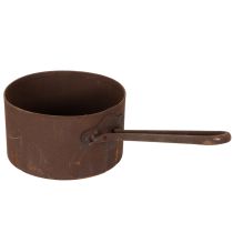 daiktų Metalinis augalų vazonas, sodintuvas, rūdžių spalvos keptuvė, dekoratyvinis elementas, Ø20cm, aukštis11cm