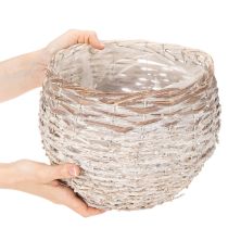 daiktų Apvalus pintas krepšelis, didelis dekoratyvinis krepšelis sodinimui, 23 cm
