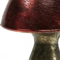 Deco grybo raudona didelė metalinė rudens puošmena Ø14cm H23cm