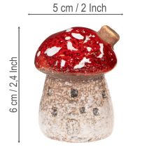 daiktų Grybų namo dekoracija Miniatiūrinis musmirės grybas 6cm 2vnt.