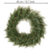 daiktų Dirbtinis pušies šakų ir mažų kankorėžių vainikas, 40 cm