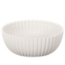 daiktų Apvalus, briaunotas baltas dubuo, universaliam dekoravimui, 15 cm, 2 vnt.