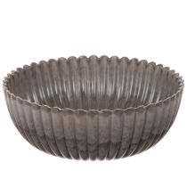 daiktų Apvalus, grioveliais išraižytas dubuo, dekoratyvinis indas gėlių kompozicijoms, 20 cm, 2 vnt.