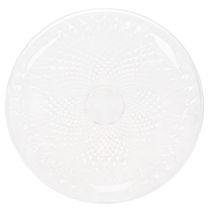 daiktų Dekoratyvinis permatomas apvalus dubuo su kojele, 32 cm
