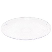 daiktų Dekoratyvinis permatomas apvalus dubuo su kojele, 32 cm