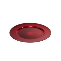 Plastikinė plokštelė Ø25cm raudona su glazūros efektu