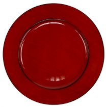 Plastikinė plokštelė Ø33cm raudona-juoda