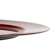 daiktų Dekoratyvinės raudonos plastikinės lėkštės Ø33cm su glazūros efektu, 6 vnt.