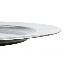 daiktų Plastikinė sidabrinė plokštelė Ø33cm su glazūros efektu