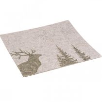 Padėklas Kalėdų stalo puošmena rudas veltinis 45×35cm 4vnt