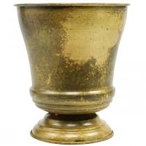 daiktų Senovinis vazonas metalinis puodelis vaza žalvaris Ø17cm H19cm