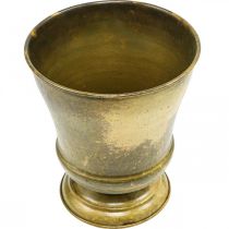 daiktų Senovinis vazonas metalinis puodelis vaza žalvaris Ø17cm H19cm