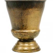 daiktų Senovinis vazonas metalinis puodelis vaza žalvaris Ø14cm H17cm