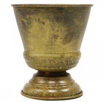 daiktų Senovinis vazonas metalinis puodelis vaza žalvaris Ø11,5cm H13,5cm