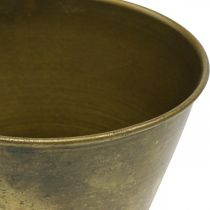 Senovinis vazonas metalinis puodelis vaza žalvaris Ø11,5cm H13,5cm