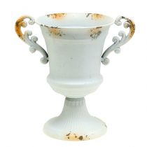 Puodelis senovinis baltas Ø14cm H21cm