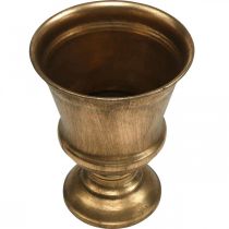 Taurės vaza auksinės išvaizdos taurė senovinė apdaila metalas Ø14cm H18.5cm
